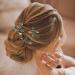Bride Leaf Hair Pins Set - Vintage Gold Vine Barrettes with Emerald Green Crystals - Bridal Hair Accessories - Buy Online on GoSupps.com