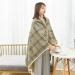 WOLWES Warm Wearable Blanket Poncho Blanket With Buttons Comfy Fleece Snuggle Throw Wrap Cape Lounge Blanket Office Shawl Wrap Blanket