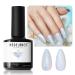 Modelones Pearl Gel Nail Polish 15ML Shimmer Mermaid Light Blue Gel Polish Pearlescent Shell Nail Gel Soak Off UV Gel Led Spring Gel Polish Swirl Shell Thread Effect DIY Manicure Gifts Pearl Blue