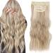 Clip in extensions blond hair parts hair extension clip in extension long curly hair parts for women 4 parts set 50cm 050g blonde highlights