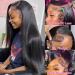 24 Inch HD Transparent Straight Lace Front Human Hair Wig | 150% Density Pre Plucked Closure Wig for Black Women | Glueless 13x4 Lace Frontal Wig - Buy Online on GoSupps.com