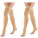 Truform Compression 20-30 mmHg Thigh High Open Toe Dot Top Stockings Beige Small 2 Count Beige Small (Pack of 2)