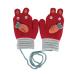 Kids Toddlers Knitted Gloves Mittens with String Boys Girls Magic Stretch Mittens Thick Fleece Lined Baby Infant Winter Warm Mittens Cartoon Cosy Full Finger Gloves Xmas Gift for Aged 0-3 #A-q Red