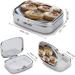 Buy Stylish White Icing Print Pill Box | 2 Compartment Medicine Organizer | Portable Metal Pill Case for Pocket or Purse - Buy Online on GoSupps.com