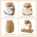 MUZIRI KINOKOO Cute Hamster Plush Blanket & Pillow Combo - Light Coffee | Soft Blanket for TV, Sofa, Office, Travel - Stuffed Toy Blanket for Nap Time - Buy Online on GoSupps.com