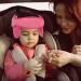 Adjustable Cotton Child Car Head Support - Pink Headrest for Baby, Kids, Toddler - Neck Support & Protector Strap - Buy Online on GoSupps.com
