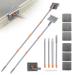 PLOEOUAR Baseboard Cleaner with Long Handle - Convex Design Duster Cleaning Mop Tool for Baseboard, Door Molding, Windows & Ceiling with 6 Reusable Microfiber Mop Pads