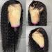 Curly real hair wig 13x6 150 % dense front lace wig real hair Brazilian real hair water wave wig glue glue pre plug baby hair for black women 16 inches