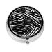 Black and White Linesround Pill Box 3 Compartment Round Pill Box Organizer * Portable Travel Pill Box for Traveling.