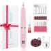 Professional Nail Drill Kit Portable Electric Nail Files for Acrylic Nails Nail File Electric for Beginners and Professionals Manicure and Pedicure Set with Rechargeable Pink