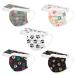 50Pcs Disposable Face Masks for Women with Elastic Ear Loop 3 Ply Breathability Comfort Colors Floral Halloween Mask (E-024)