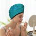 Quick-Dry Hair Towel Wrap - Blue Green Glitter Turban for Effortless Drying | Soft Hair Drying Towel with Button - Buy Online on GoSupps.com