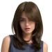 Caseeto Wig for Women Layered Wig Natural Synthetic Wig Brown Wig with Bangs Medium Length Hair Wig for Daily Party Brown-B