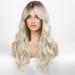 HAIRCUBE Long Blonde Synthetic Wig for Women with Dark Roots and Fringe - Buy Online on GoSupps.com