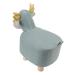 TOPINCN Animal Shaped Footstool Giraffe Shaped Animal Footstool Wooden Legs Prevent Slipping for Children to Sit on (Blue)