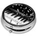 Black & White Music Note Round Pill Box - 3 Compartment Portable Travel Organizer for Pills Vitamins & Medications - Buy Online on GoSupps.com