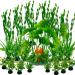 Lancare aquarium plants decoration 25 pieces green plastic plants for aquariums aquatic plants aquarium plants Artificial decoration set 25 PCs green C