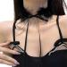 Vsilay Elegant Bowknot Choker Necklace | Stylish Black Neck Chain - Perfect for Spring Fashion - Buy Online on GoSupps.com