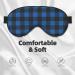 Blue Black Plaid Print Sleep Eye Mask | Soft Blindfold with Elastic Strap for Travel & Night Sleeping - Buy Online on GoSupps.com