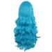 MapofBeauty 28 Cyan Blue Long Curly Wig with Side Part Bangs | Charming Full Hair for Women - International Shipping Available - Buy Online on GoSupps.com