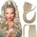 Elailite ponytail extension real hair #60 platinum blonde hair extension braid hair braid ponytail hair part smooth natural hair exension 40cm 80g platinum blonde 40cm