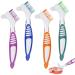 Caromoriber House 4Pcs Denture Brush Dual Head Toothbrushes Portable Denture Brush with Soft Bristles and Dual Angled Hard Denture Cleaning Brush for Denture Care Denture Toothbrush