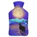 Starry Sky Deer Hot Water Bottle With Cover Plush Bed Bottle Hand Warmer For Adults And Children 26.5X15.3cm