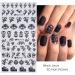 Black Flowers Nail Stickers - Floral 3D Self Adhesive Decals for Women Nail Art Designs (373-384 Black) - Buy Online on GoSupps.com