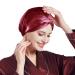 Miwen Silk Sleep Cap  Pure Mulberry Silk Turban  Hair Wrap & Head Cover  Hair Bonnet for Hair Care Red Wine