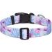 Suredoo Adjustable Dog Collar - Soft Nylon for Small & Medium Dogs - Purple Flowers (L 38-63 cm) - Buy Online on GoSupps.com