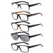 Eyekepper 5 Pack Reading Glasses for Men Includes Reader Sunglasses Spring Hinges Classic Cheater Glasses +1.50 5 Pairs Mix 1.5 x