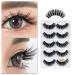 Buy 5 Pairs of Long Thick 3D Imitated Water Mane Eyelashes - Handmade & Reusable for Cosplay - Invisible Band - Black - Buy Online on GoSupps.com