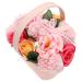 DOITOOL Box Portable Basket Rose Bouquet Bath Soap Plant Essential Oil Soap Rose Petal Soap Soap Decorative Soap Romantic Soap Miss Pink Cosmetic Ribbon
