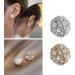 Feyley Magnetic Clip-On Earrings for Women & Girls | Round Pickled Zircon Fashionable Silver Earrings - Buy Online on GoSupps.com