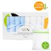 JM Bamboo Baby Washcloths - 8 Pack Soft Cloths for Sensitive Skin | 25x25 cm | Children's Set with Laundry Bag - Blue & White - Buy Online on GoSupps.com