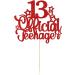 1 Pack 13 Official Teenager Cake Topper Red Glitter Number 13 Cheers to 13 Cake Topper 13th Birthday Cake Pick Decorations for Teen 13th Birthday Party Decorations Supplies - Buy Online on GoSupps.com