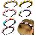 Flower Headbands for Girls 6Pcs Women Fashion Teeth Hairband Sunflower Smile Headbands for Women Non Slip Soft Thick Comfortable Headbands Kids Cute Light Blue Black Pink Headband Aesthetic