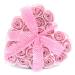 Pink Love Heart Set Of 24 Bath Soap Flowers