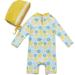 Bonverano Baby Girls Long-Sleeve Lemon Swimsuit | UPF 50+ Sun Protection | 18-24 Months - Buy Online on GoSupps.com