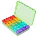 Pill Box 4 Times a Day 7 Days Pill Organiser Box with 28 Compartments Weekly Pill Case for Morning Noon Evening and Bed Time (Green)
