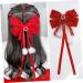minkissy Hairpin Hair Bow for Women Bow Barrettes Women Bowknot Barrette Satin Bow Hair Barrette Hair Accessories for Girls Red Christmas Bow Bows for Women Child Princess Metal Headband - Buy Online on GoSupps.com