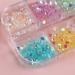 Frosted Aurora Imitation Pearl Mermaid Bubble Beads - 2022 New Candy Color Glass Beads for Nail Art DIY - 3mm Semi-Circular Flat Bottom Beads - 6-Grid Box - Buy Online on GoSupps.com