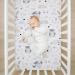 Baby Bed Stroller Bassinet Sheet Set - 2 Covers + 1 Waterproof Mattress Protector - 83x50 cm Owl Gray - Buy Online on GoSupps.com