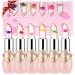 SuperThinker Crystal Jelly Flower Lipstick - Moisturizer Clear Lip Gloss Balm Color Changing with Temperature Mood Lipstick include Benefit Vitamin - Pack of 6 (Pink)