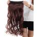 S-noilite Fashion One Piece Clip in Hair Extensions Half Full Head 5 Clips Curly Wavy Hairpiece 24 Inches(60cm)- Dark Auburn Dark Auburn 24 Inch
