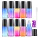 10 pieces 5 ml of etheric oil roll on bottles-Jamhoodirect refillable rainbow glass roll bottles with stainless steel roller balls and black caps and bottle openers perfect for aromatherapy