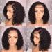 BGHJUE Short Wavy Black Lace Front Wig for Women - Heat Safe Synthetic Hair with Transparent Lace & Decent Parting Space - Buy Online on GoSupps.com