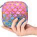 Colorful Mermaid Fish Scales Sanitary Napkin Storage Bag | Portable First Period Pads & Tampons Holder | Large Capacity Makeup Bag for Girls & Women - Buy Online on GoSupps.com