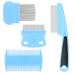 Tonyg-P flea comb for cats and dogs 4 pieces of cat dog flea comb pet tears stain remover kamm set pet dog cat care comb blue
