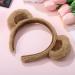 Bear Ear Headband Cosplay Hairband Make up Wrap Head Band Fluffy Headband Female Headband Hoops Bandanas Toddler Girl Hair Accessories Cloth Headband Fabric Women's Skin Care Horns Brown - Buy Online on GoSupps.com